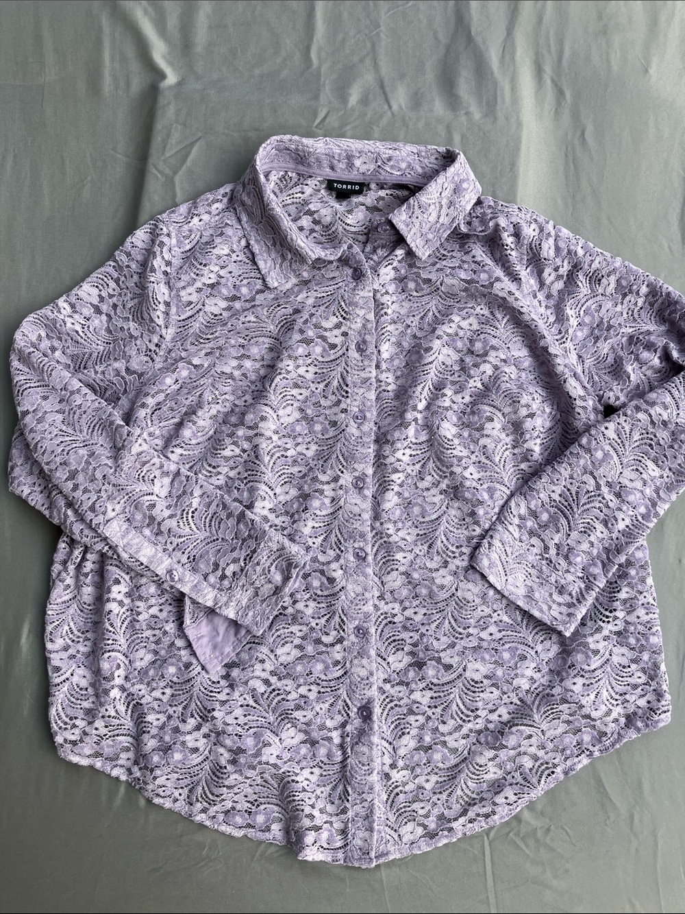 torrid Lavender Lace Button-Down Top